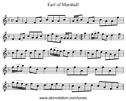 Earl of Marshall - staff notation