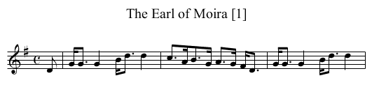 Earl of Moira [1], The - staff notation