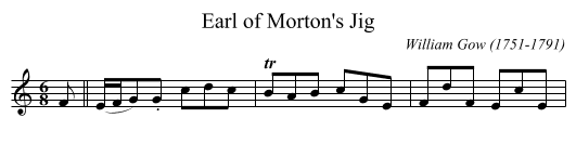 Earl of Morton's Jig - staff notation