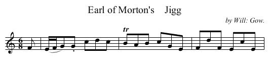 Earl of Morton's    Jigg - staff notation