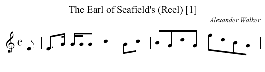 Earl of Seafield's (Reel) [1], The - staff notation