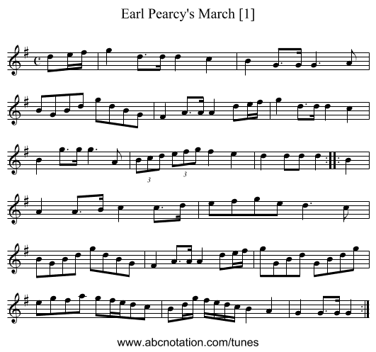 Earl Pearcy's March [1] - staff notation