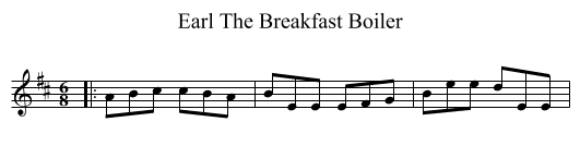 Earl The Breakfast Boiler - staff notation