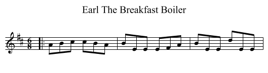 Earl The Breakfast Boiler - staff notation