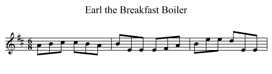 Earl the Breakfast Boiler - staff notation