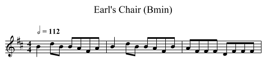 Earl's Chair (Bmin) - staff notation