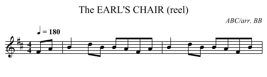 EARL'S CHAIR (reel), The - staff notation