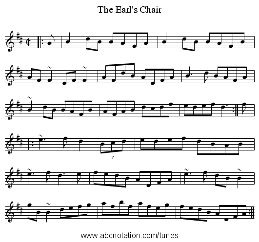 Earl's Chair, The - staff notation