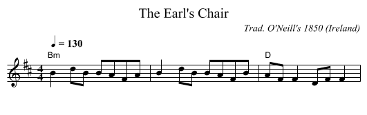 Earl's Chair, The - staff notation