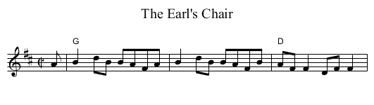 Earl's Chair, The - staff notation
