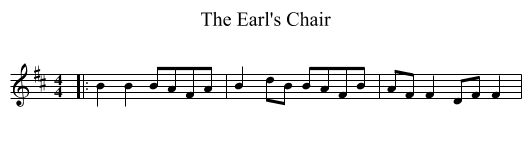 Earl's Chair, The  - staff notation