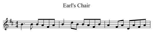Earl's Chair - staff notation