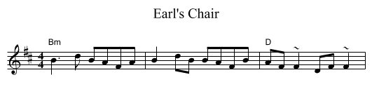 Earl's Chair - staff notation