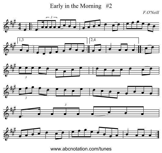 Early in the Morning #2 - staff notation
