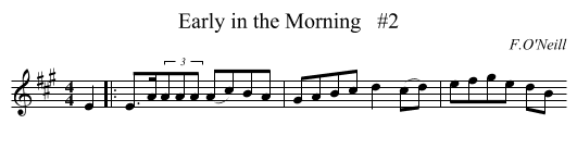 Early in the Morning   #2 - staff notation