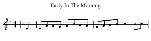 Early In The Morning - staff notation