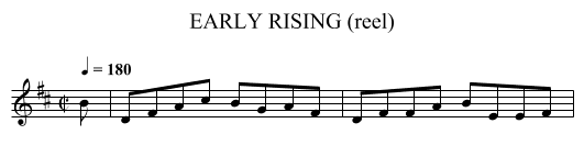 EARLY RISING (reel) - staff notation