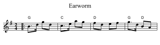 Earworm - staff notation