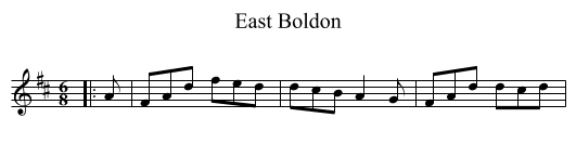 East Boldon - staff notation