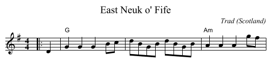 East Neuk o' Fife - staff notation