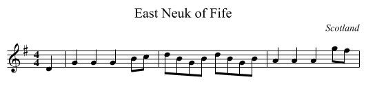 East Neuk of Fife - staff notation