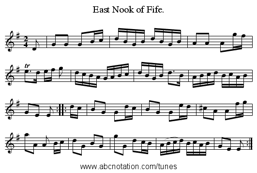 East Nook of Fife. - staff notation