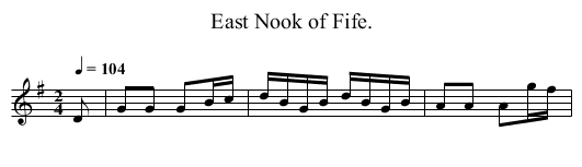 East Nook of Fife. - staff notation