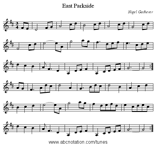 East Parkside - staff notation