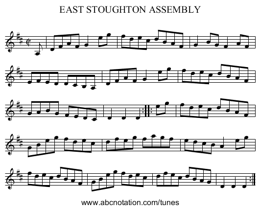 EAST STOUGHTON ASSEMBLY - staff notation