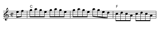 East Tennessee Blues - staff notation