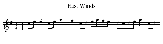 East Winds - staff notation