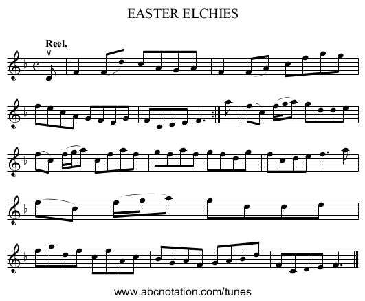 EASTER ELCHIES - staff notation