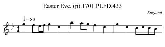 Easter Eve. (p).1701.PLFD.433 - staff notation