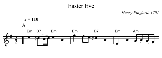 Easter Eve - staff notation