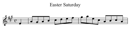 Easter Saturday - staff notation