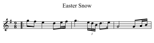 Easter Snow - staff notation