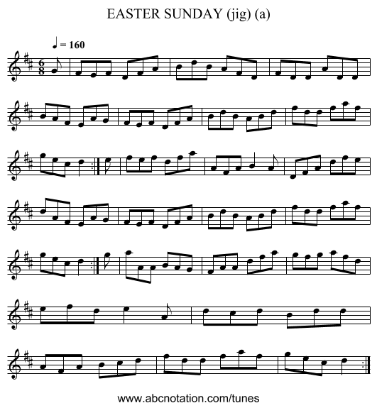 EASTER SUNDAY (jig) (a) - staff notation