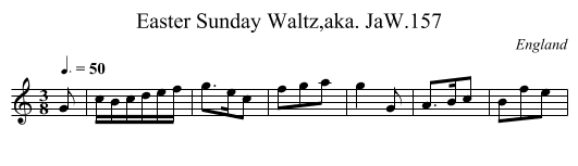 Easter Sunday Waltz,aka. JaW.157 - staff notation