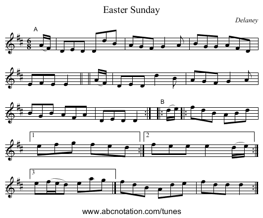 Easter Sunday - staff notation
