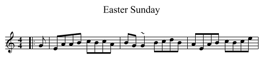 Easter Sunday - staff notation