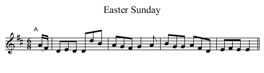 Easter Sunday - staff notation