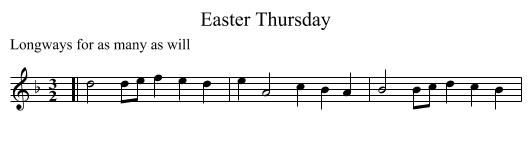 Easter Thursday - staff notation