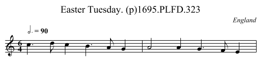 Easter Tuesday. (p)1695.PLFD.323 - staff notation