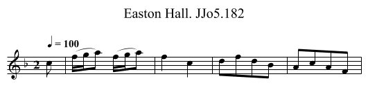 Easton Hall. JJo5.182 - staff notation