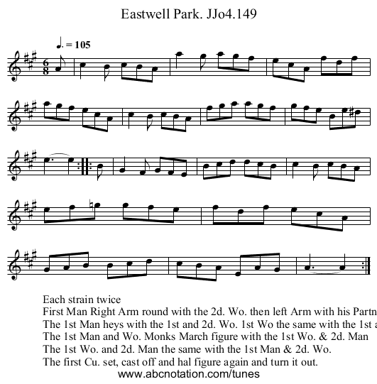 Eastwell Park. JJo4.149 - staff notation