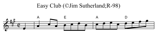 Easy Club (&copy;Jim Sutherland;R-98) - staff notation
