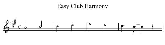 Easy Club Harmony - staff notation
