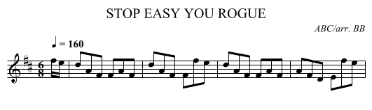 EASY YOU ROGUE, STOP - staff notation