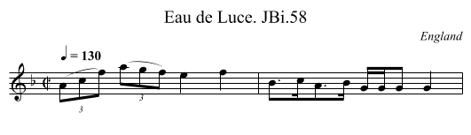 Eau de Luce. JBi.58 - staff notation