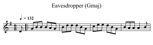 Eavesdropper (Gmaj) - staff notation